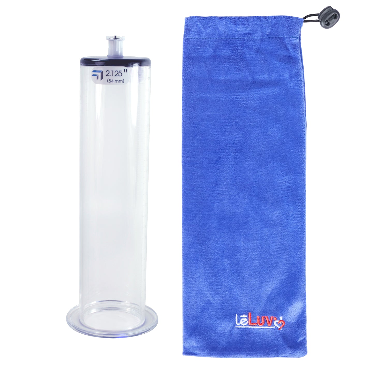 Penis Pump Cylinder 2.125 Inch x 9 Inch Large Flange with Fitting