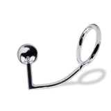 64 mm Anal Hook SS Cock Ring & Male Thread - Ball size 35 mm
