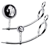 LeLuv Eyro Stainless Steel Adjustable Tailgater - Choose 32mm-64mm Cock Ring and Optional Anal Fitting - 25mm-70mm Steel Ball
