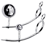 LeLuv Eyro Stainless Steel Adjustable Tailgater - Choose 32mm-64mm Cock Ring and Optional Anal Fitting - 25mm-70mm Steel Ball