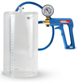 Maxi Blue Handle Silicone Hose | Penis Pump + Gauge | 9" x 5.00" Cylinder