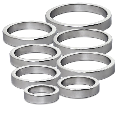 LeLuv Eyro Cock Ring / Glans Rings 5mm Thick Stainless Steel |Heights: 10mm-25mm and Diameters: 22mm-66mm