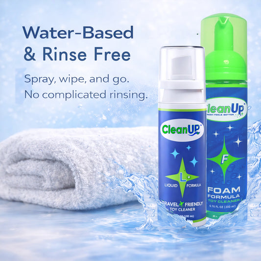 CleanUp™ Toy Cleaner Spray – Water-Based, Residue-Free Intimate Toy Cleaner, Safe for Silicone & Latex, Odor Eliminating Formula with Fresh Finish – Gentle Daily Clean