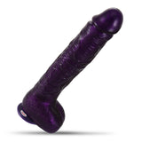 Large 11" Realistic Penis Dildo Dong Strong Suction Cup Big Cock & Balls Firm Flesh Purple