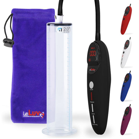LeLuv Magna Pro Smart Handle Penis Pump Kit | 9" or 12" Length Wide Flange Cylinders