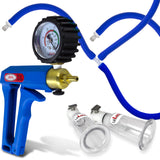 LeLuv MAXI Blue + Gauge & Cover Nipple Pump Slippery Blue Hose Large