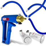 LeLuv MAXI Blue Pistol Grip Nipple Pump Slippery Blue Hose Large