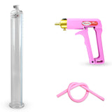 Maxi Pink Handle Silicone Hose | Penis Pump + 12" x1.35" Cylinder