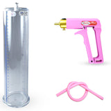 Maxi Pink Handle Silicone Hose | Penis Pump + 12" x 3.00" Cylinder