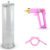 Maxi Pink Handle Silicone Hose | Penis Pump + 12" x 3.25" Cylinder