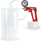 Maxi Red Handle Clear Hose | Penis Pump + Protected Gauge | 12" x 5.00" Cylinder