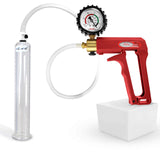 Maxi Red Handle Clear Hose | Penis Pump + Protected Gauge | 9" x 1.35"