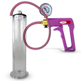 MAXI Purple Penis Pump with Premium Hose with Gauge 9" Length - 2.00" Diameter Wide Flange Cylinder