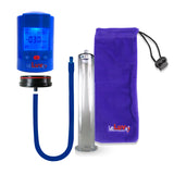 Smart LCD iPump Penis Pump , Silicone Hose | Blue Head - 9" x 2.00" WIDE FLANGE Cylinder