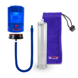 Smart LCD iPump Penis Pump , Silicone Hose | Blue Head - 9" x 2.25" Acrylic Cylinder