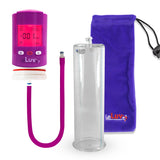 Smart LCD iPump Penis Pump , Silicone Hose | Purple Head - 12" x 3.50" Acrylic Cylinder