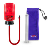 Smart LCD iPump Penis Pump , Silicone Hose | Red Head - 9" x 1.38" Acrylic Cylinder