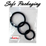 LeLuv Thin Round Smooth Cock Ring 3-Pack - 32mm (1.2"), 40mm (1.6") and 50mm (1.9")