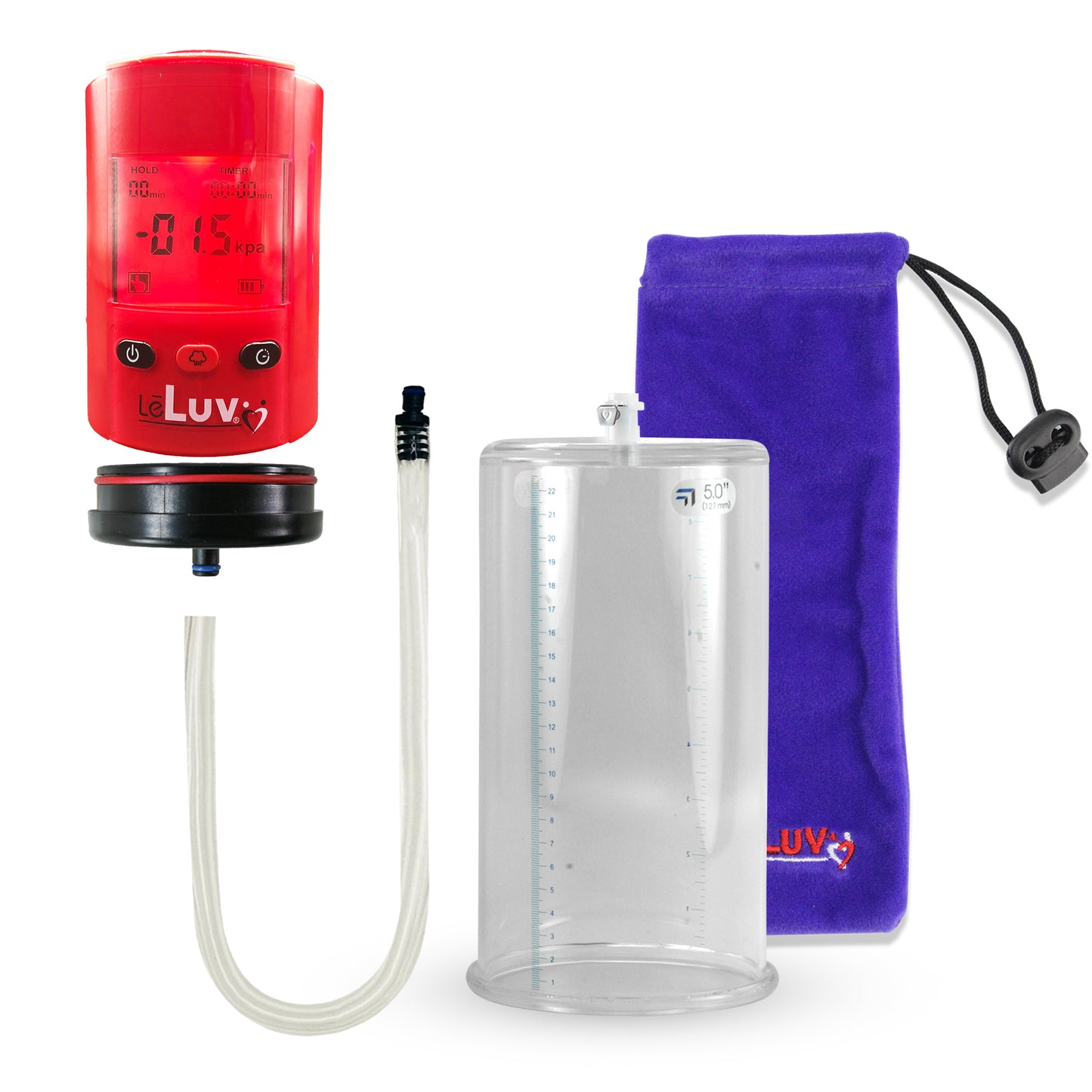 Smart LCD iPump Red Handheld Electric Penis Pump 9" x 5.00" Cylinder