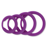 Power Cock Ring Energy Silicone Penis Ring Purple 4 Pack One of Each size (M, L, XL, XXL)