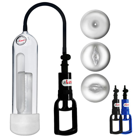 LeLuv Tgrip Handle EasyOp Penis Pump - Silicone Hose, 2.25" x 9" Magic Cylinder with Magic Sleeve™