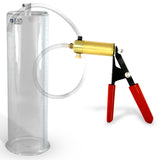 Ultima Red Rubber Grip, Clear Hose | Penis Pump + 12" x 3.50" Cylinder