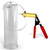 Ultima Red Rubber Grip, Clear Hose | Penis Pump + 12" x 3.70" Cylinder