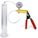 ULTIMA Red Vacuum Penis Pump with Gauge 12" x 1.65" Cylinder Diameter