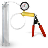 Ultima Red Rubber Grip, Clear Hose | Penis Pump + Protected Gauge | 12" x 2.00"