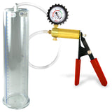 Ultima Red Rubber Grip, Clear Hose | Penis Pump + Protected Gauge | 12" x 3.00"