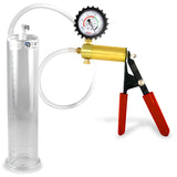 Ultima Red Rubber Grip, Clear Hose | Penis Pump + Protected Gauge | 9" x 2.125"