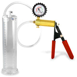 Ultima Red Rubber Grip, Clear Hose | Penis Pump + Protected Gauge | 9" x 2.25"