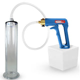 LeLuv Maxi Penis Pump | Blue Handle Clear Hose, All Gauge Options | WIDE FLANGE Cylinder