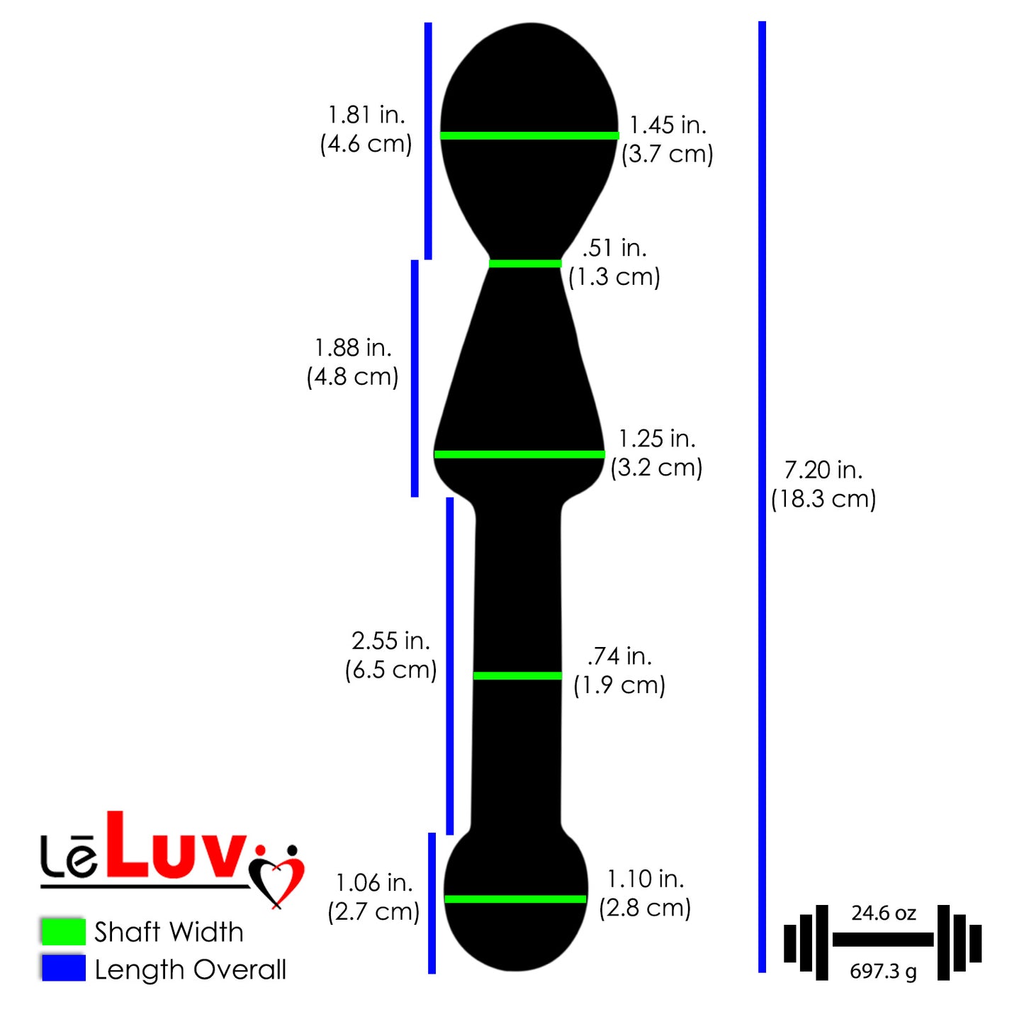 Heavy Stainless Steel Dildo Double-Ended Kegel Exerciser Wand