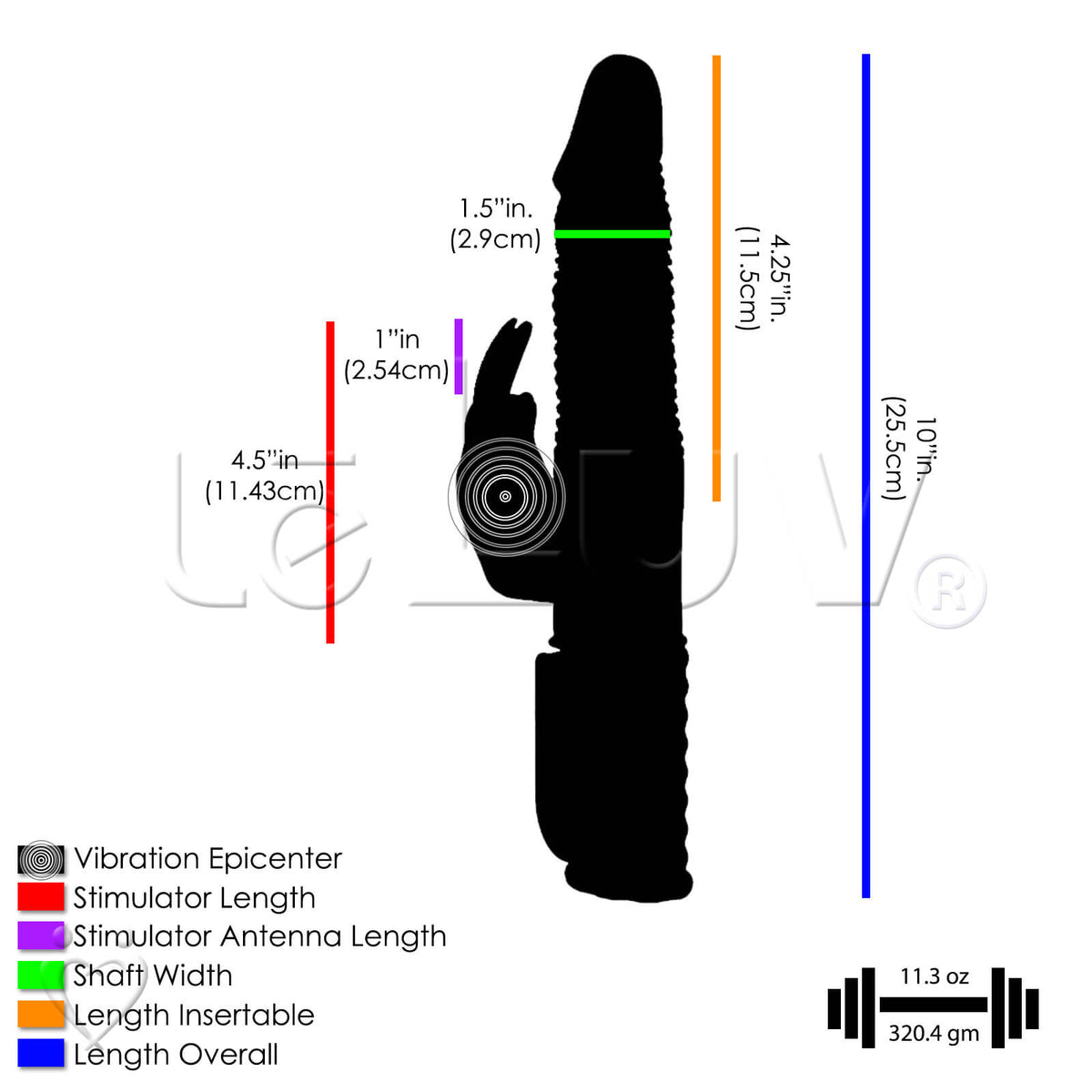 Rabbit Vibrator Wave Action Motion Showerproof Multispeed