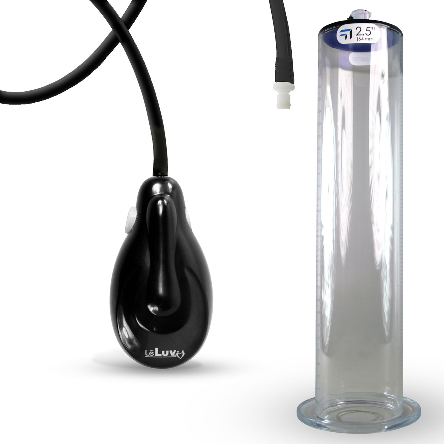 eGrip Electric Penis Pump with Premium Hose | 9 or 12 Inch Length, 1.50-2.50" Diameter WIDE FLANGE Cylinder