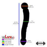 LeLuv Glass Double Blossom S-Curved G-Spot Wand Dildo