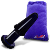 LeLuv Butt Plug Beginner 5 inch Glass Anal Toy Bundle with Premium Padded Pouch