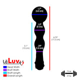 LeLuv Dotted Tip 3 Beads Straight Shaft with Large Round Cobalt Handle Dildo