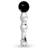 LeLuv Dotted Tip 3 Beads Straight Shaft with Large Round Cobalt Handle Dildo