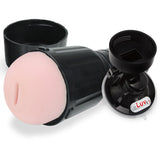 Male Masturbator Handheld Realistic BUNS Texture in Black Case with Suction Cup Mount