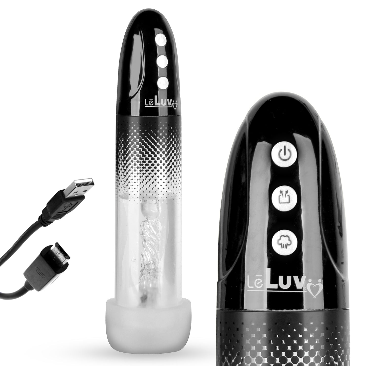 LeLuv® iPump® USB Rechargeable 3-Speed Penis Pump with TPR or Magic Sleeve™