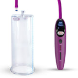 Magna LCD Smart Purple Handheld Electric Penis Pump - 9" x 3.70" Acrylic Cylinder