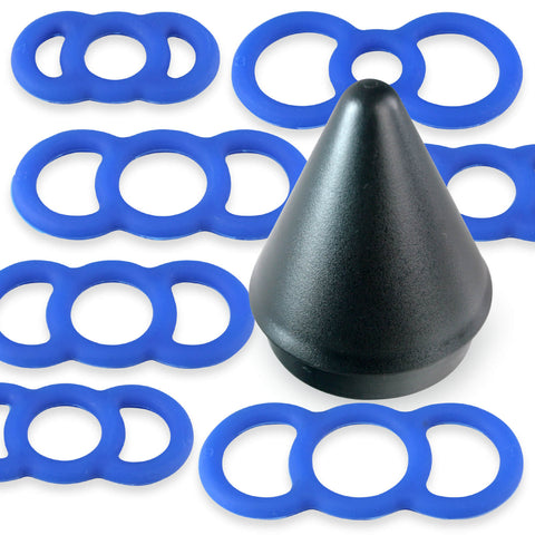 Tension Rings EYRO Slippery Silicone and 2.25 Inch EasyOp Cylinder Loader Cone