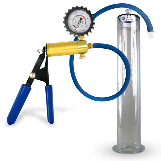 Ultima Blue Penis Pump (Protected Gauge, 9” Wide Flange)
