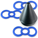Black Slippery Silicone Premium Loop Handle Tension Rings w/ Easy Loader Cone - 345 Sample