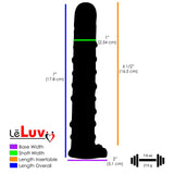LeLuv Glass 7 Inch Textured Penis Pearly Shaft Realistic Tip Dildo