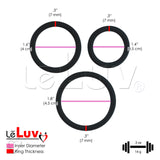 LeLuv Flat Inside Cock Ring  3-Pack - 36mm (1.4"), 41mm (1.6") and 45mm (1.8")