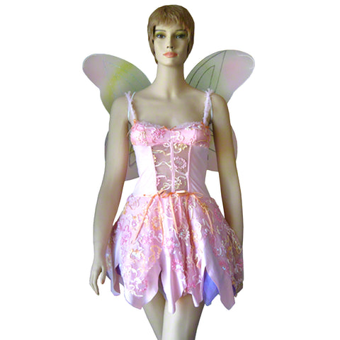 Roleplay Pink Fairy Pixie Halloween Costume + Wings Size Medium