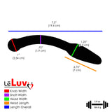 LeLuv Glass Bent Handle Wand G-Spot or Prostate Massager